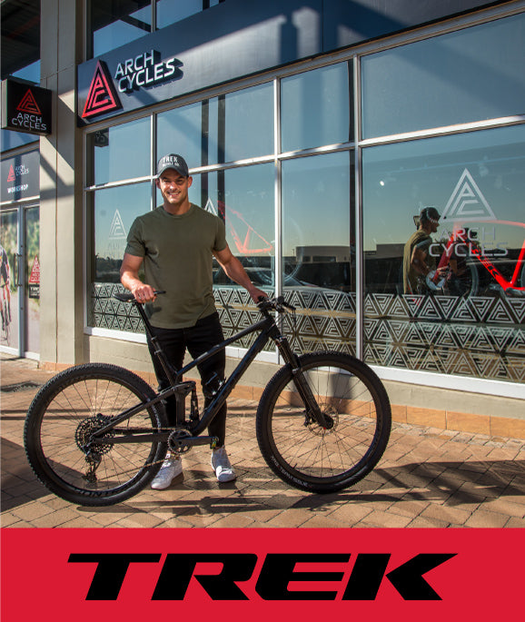 Happy Customer Standing Outside the Arch Cycle Shop
